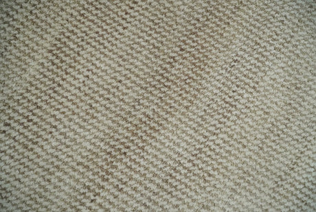 Custom Made Contemporary Brown and Ivory Hand Knotted Rug Area Rug