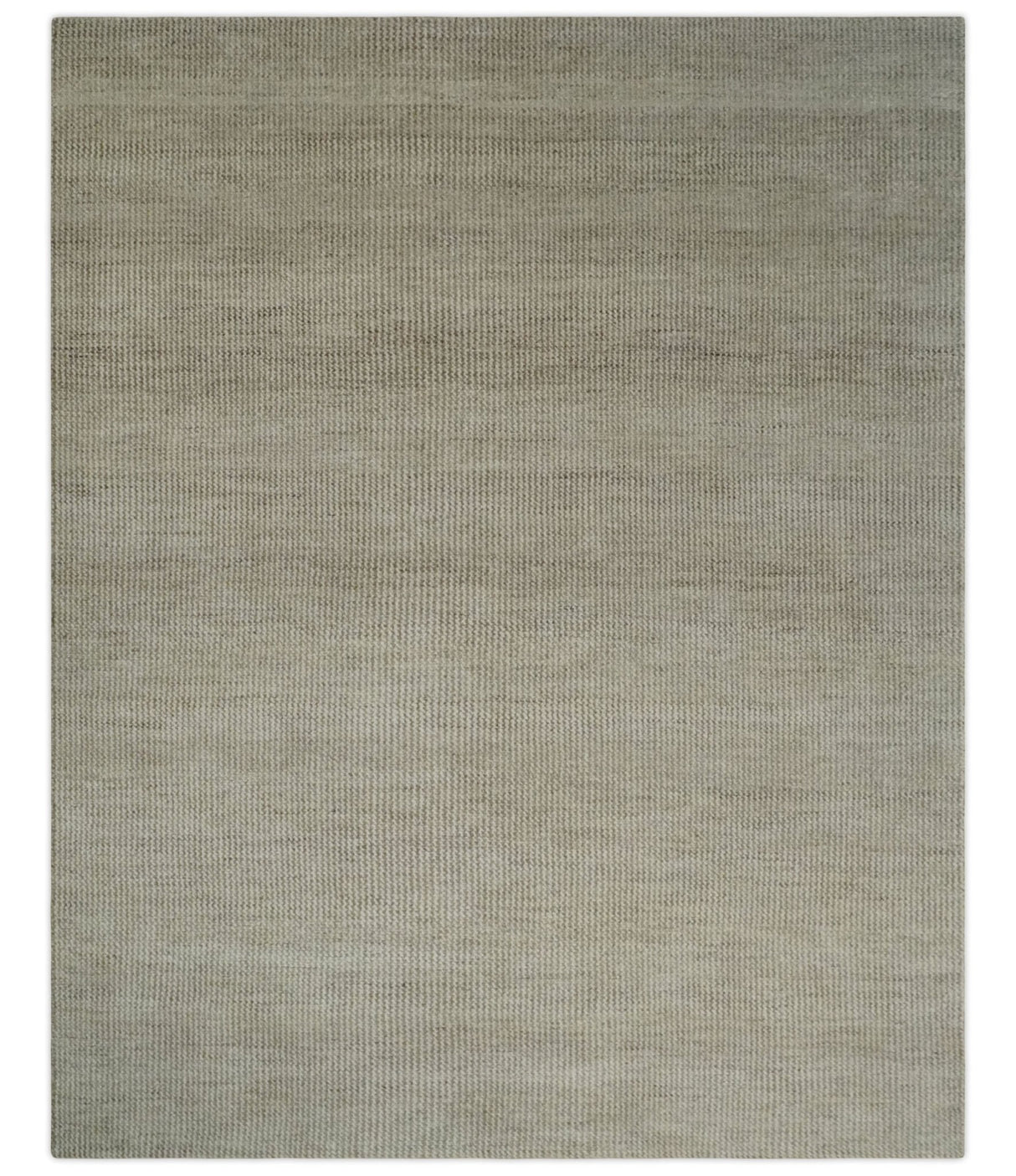Custom Made Contemporary Brown and Ivory Hand Knotted Rug Area Rug