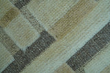 Custom Made Contemporary Design Beige And Gray Hand knotted wool Area Rug