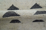 Custom Made Contemporary Design Black And Beige Hand knotted wool Area Rug