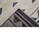 Custom Made Contemporary Design Black And Beige Hand knotted wool Area Rug
