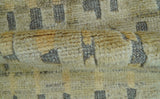 Custom Made Contemporary Design Gray And wheat Hand knotted wool Area Rug