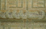 Custom Made Contemporary Design Gray And Wheat Hand knotted wool Area Rug