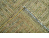 Custom Made Contemporary Design Gray And Wheat Hand knotted wool Area Rug