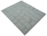 Custom Made Contemporary Gray Hand Knotted Wool Area Rug