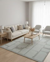 Custom Made Contemporary Gray Hand Knotted Wool Area Rug