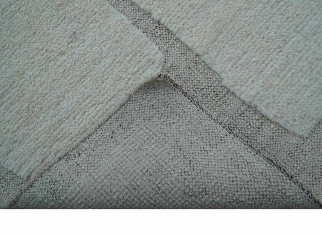 Custom Made Contemporary Gray Hand Knotted Wool Area Rug