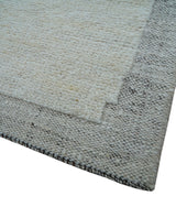 Custom Made Contemporary Gray Hand Knotted Wool Area Rug