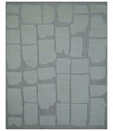 Custom Made Contemporary Gray Hand Knotted Wool Area Rug