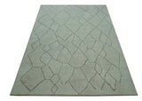 Custom Made Contemporary Pattern Brown And Ivory Hand Tufted Wool Area Rug