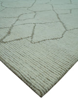 Custom Made Contemporary Pattern Brown And Ivory Hand Tufted Wool Area Rug
