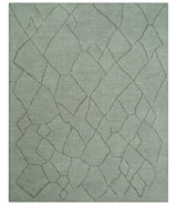 Custom Made Contemporary Pattern Brown And Ivory Hand Tufted Wool Area Rug