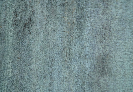 Custom Made Contemporary Solid Blueish Silver Hand knotted wool Area Rug