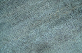 Custom Made Contemporary Solid Blueish Silver Hand knotted wool Area Rug