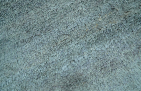 Custom Made Contemporary Solid Blueish Silver Hand knotted wool Area Rug