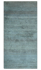 Custom Made Contemporary Solid Blueish Silver Hand knotted wool Area Rug