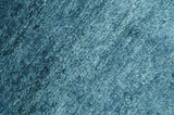 Custom Made Contemporary Solid Plush Blue Hand Knotted Wool Rug