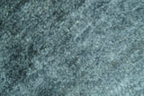 Custom Made Contemporary Solid Plush Steel Blue Hand Knotted Wool Rug