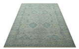 Custom Made Distressed Finished Beige and Gray Traditional mamluk design Low Pile wool Rug