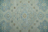 Custom Made Distressed Finished Beige and Gray Traditional mamluk design Low Pile wool Rug