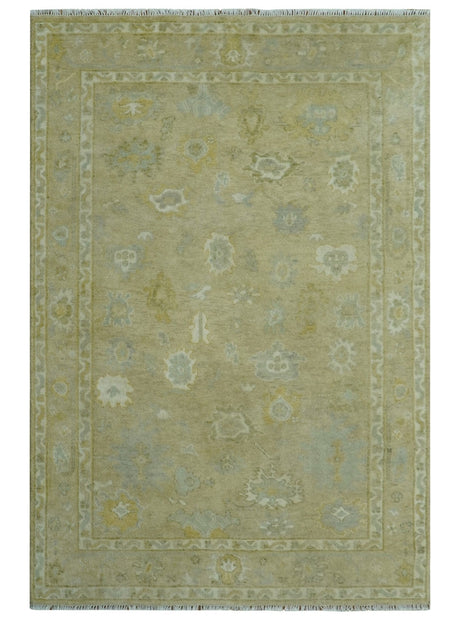 Custom Made Earthy Hand Knotted Beige and Ivory Traditional Multi Size Wool Area Rug-Area Rug-Parc Decor