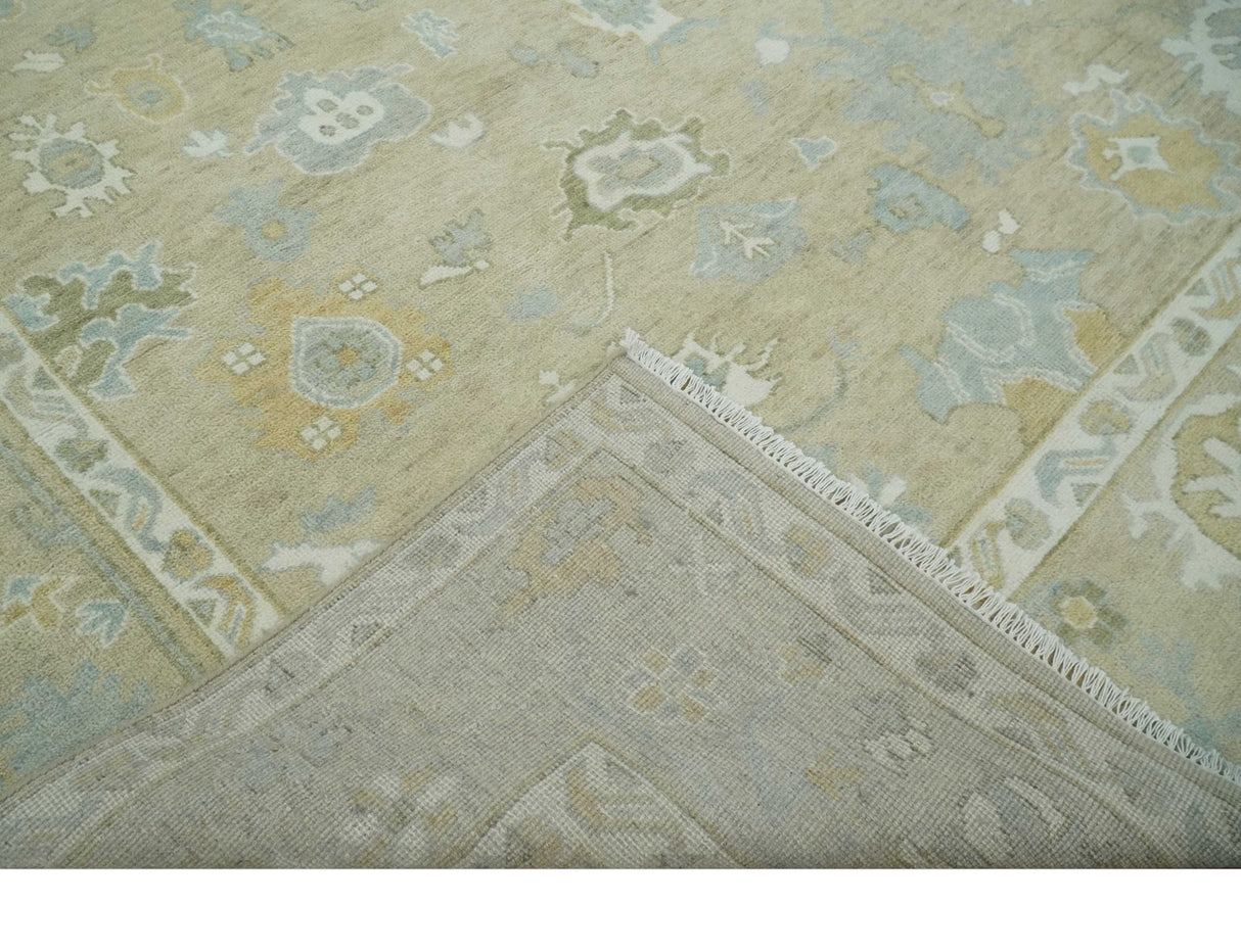 Custom Made Earthy Hand Knotted Beige and Ivory Traditional Multi Size Wool Area Rug-Area Rug-Parc Decor