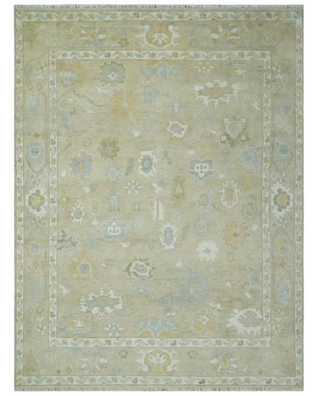 Custom Made Earthy Hand Knotted Beige and Ivory Traditional Multi Size Wool Area Rug-Area Rug-Parc Decor