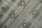Custom Made Earthy Hand Knotted Ivory, Charcoal and Beige Wool Area Rug