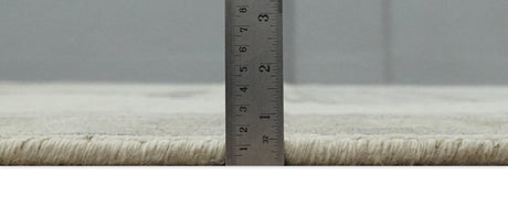 Custom Made Earthy Hand Knotted Ivory, Charcoal and Beige Wool Area Rug