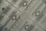 Custom Made Earthy Hand Knotted Ivory, Charcoal and Beige Wool Area Rug-Area Rug-Parc Decor