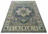 Custom Made Fine Knots Hand Knotted Ivory, Taupe and Olive Traditional Wool Rug