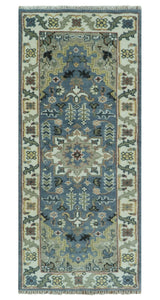 Custom Made Fine Knots Hand Knotted Ivory, Taupe and Olive Traditional Wool Rug