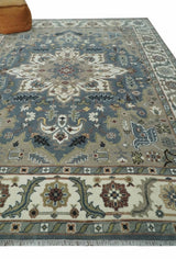 Custom Made Fine Knots Hand Knotted Ivory, Taupe and Olive Traditional Wool Rug