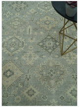 Custom Made Gray And Ivory Traditional Turkish Design Hand knotted Wool Area Rug