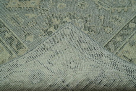 Custom Made Gray And Ivory Traditional Turkish Design Hand knotted Wool Area Rug