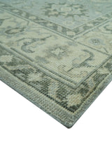 Custom Made Gray And Ivory Traditional Turkish Design Hand knotted Wool Area Rug