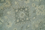 Custom Made Gray And Ivory Traditional Turkish Design Hand knotted Wool Area Rug