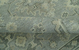 Custom Made Gray And Ivory Traditional Turkish Design Hand knotted Wool Area Rug