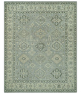 Custom Made Gray And Ivory Traditional Turkish Design Hand knotted Wool Area Rug