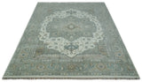 Custom Made Gray, Ivory and Silver Hand knotted Traditional Medallion wool Area Rug