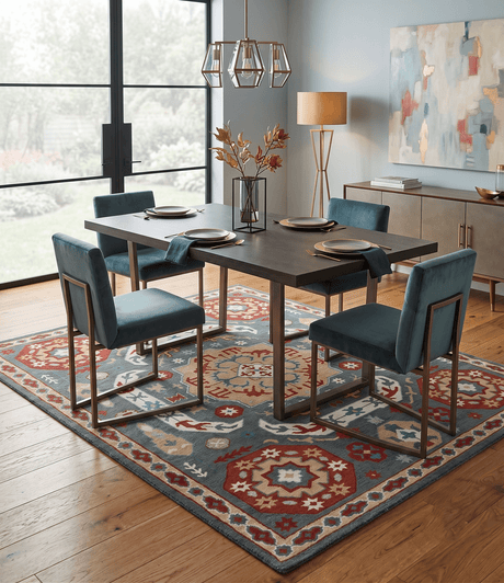 Custom Made Gray, Rust and Peach Traditional Medallion Mamluk Design wool Rug