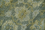 Custom Made Gray, Silver and Olive Hand knotted Traditional Oushak Wool Area Rug