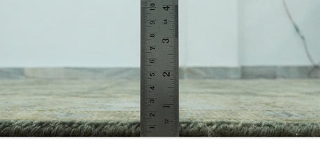Custom Made Gray, Silver and Olive Hand knotted Traditional Oushak Wool Area Rug