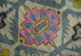 Custom Made Hand Knotted Beige, Gray and Mustard Oriental Multi Size Wool Area Rug
