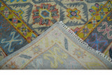 Custom Made Hand Knotted Beige, Gray and Mustard Oriental Multi Size Wool Area Rug