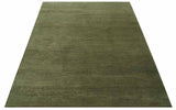 Custom Made Hand Knotted Blue and Brown Stripes Design Contemporary Area Rug