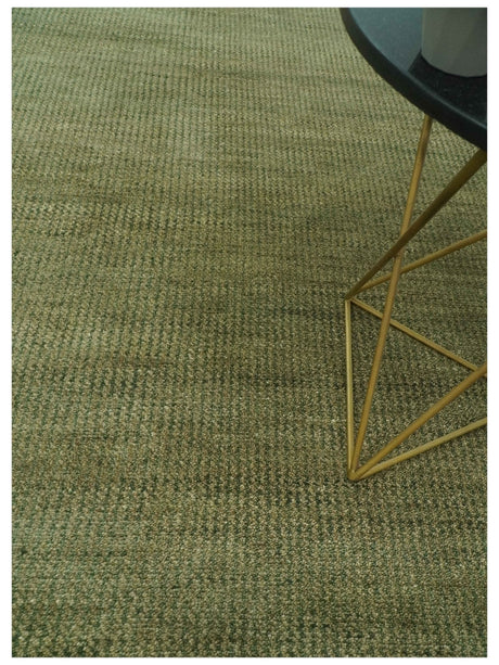 Custom Made Hand Knotted Blue and Brown Stripes Design Contemporary Area Rug