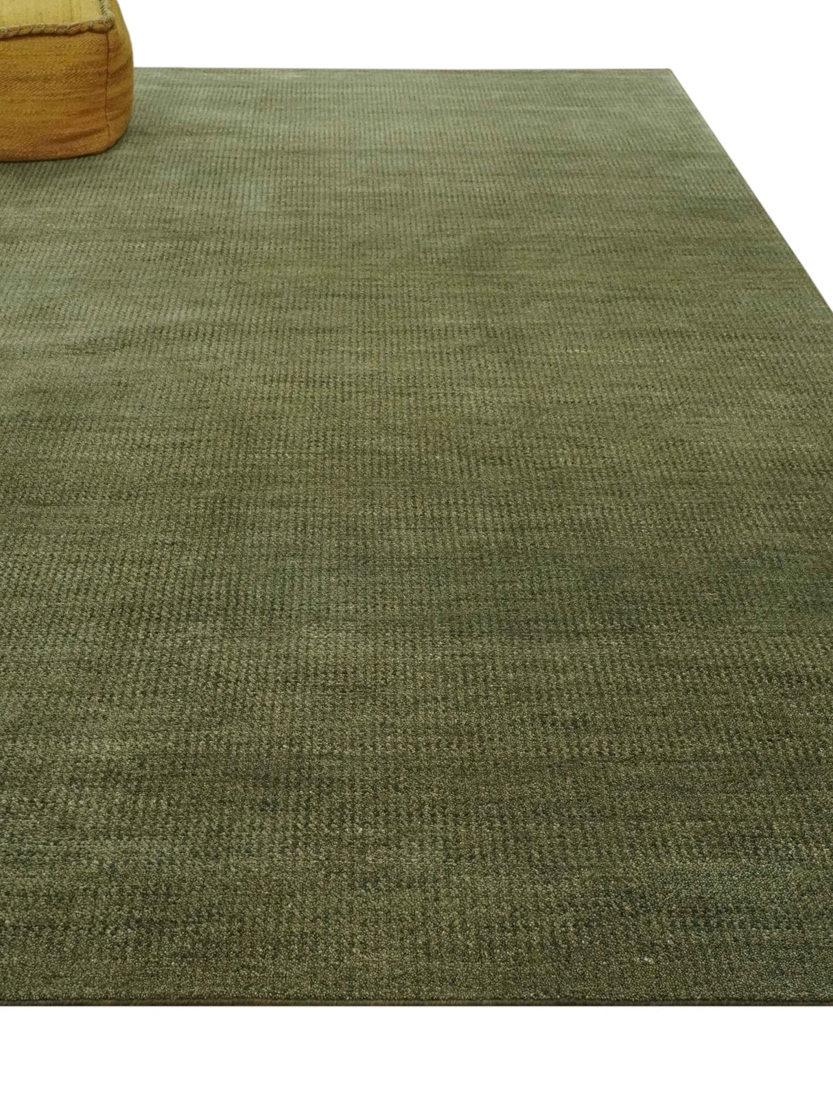 Custom Made Hand Knotted Blue and Brown Stripes Design Contemporary Area Rug