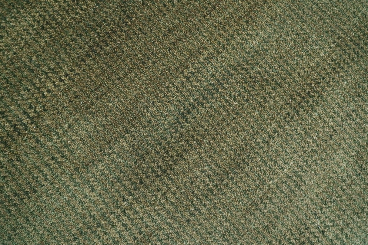 Custom Made Hand Knotted Blue and Brown Stripes Design Contemporary Area Rug