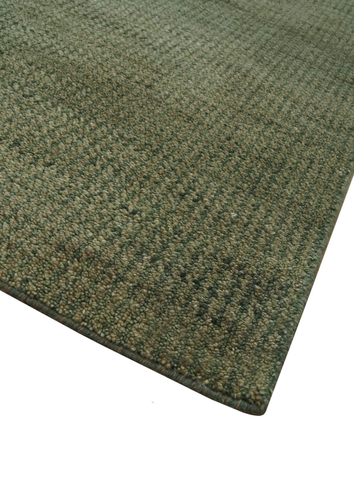 Custom Made Hand Knotted Blue and Brown Stripes Design Contemporary Area Rug